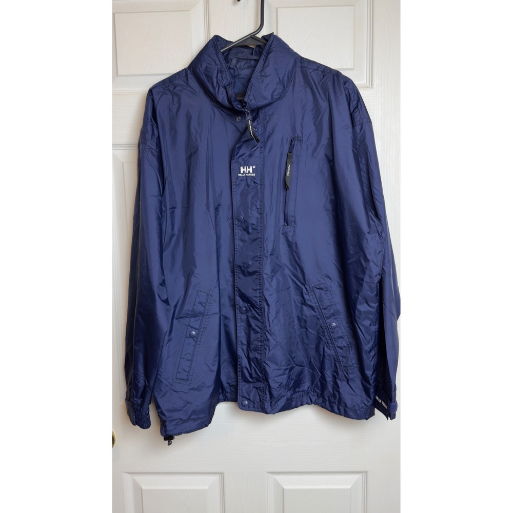 Helly Hansen Helly Tech Packable Rain Jacket Mens Large Navy Blue Windbreaker L